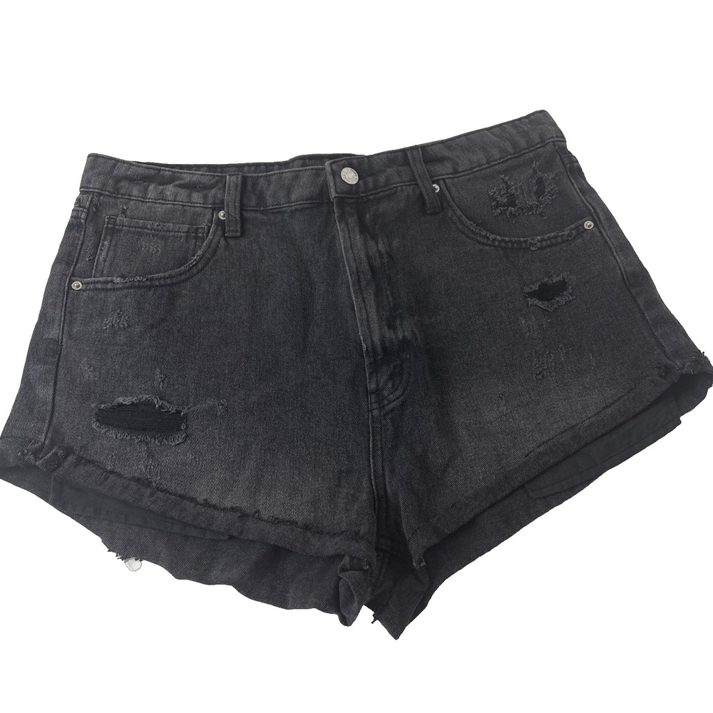 Wild Fable Black Wash Highest Rise Cheeky Shorts Size 14/32 waist New distressed